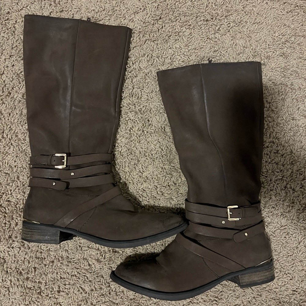 Steve Madden Aleany Knee High Boots Brown